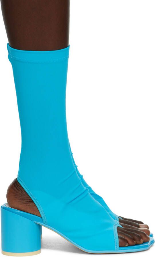 MM6 Maison Margiela Blue Open Toe Sock Heels