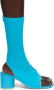 MM6 Maison Margiela Blue Open Toe Sock Heels - Thumbnail 1