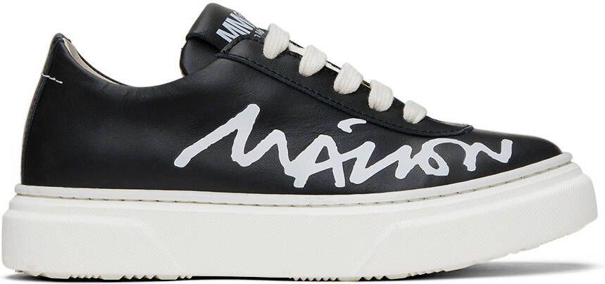 MM6 Maison Margiela Kids Black Cursive Logo Sneakers