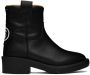 MM6 Maison Margiela Kids Black Leather Zip-Up Boots - Thumbnail 1