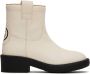 MM6 Maison Margiela Kids Off-White Leather Boots - Thumbnail 1