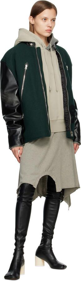 MM6 Maison Margiela Black Faux-Leather Tall Boots - Picture 4