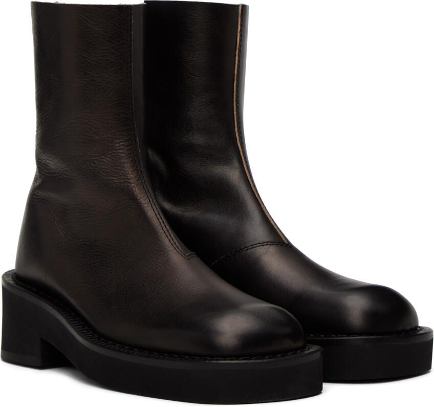 MM6 Maison Margiela Black Hand Buffed Boots