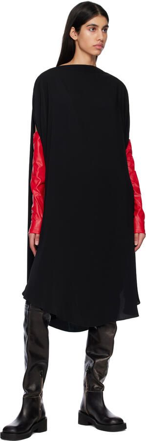 MM6 Maison Margiela Black Paneled Over-The-Knee Boots - Picture 4