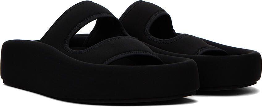 MM6 Maison Margiela Black Platform Slides