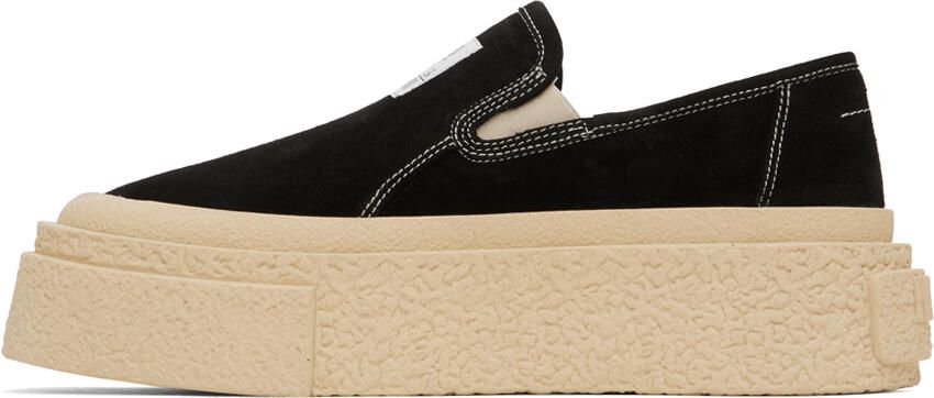 MM6 Maison Margiela Black Platform Slip-On Sneakers - Picture 3