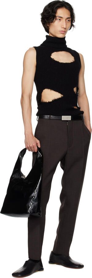 MM6 Maison Margiela Black Square Toe Loafers - Picture 4