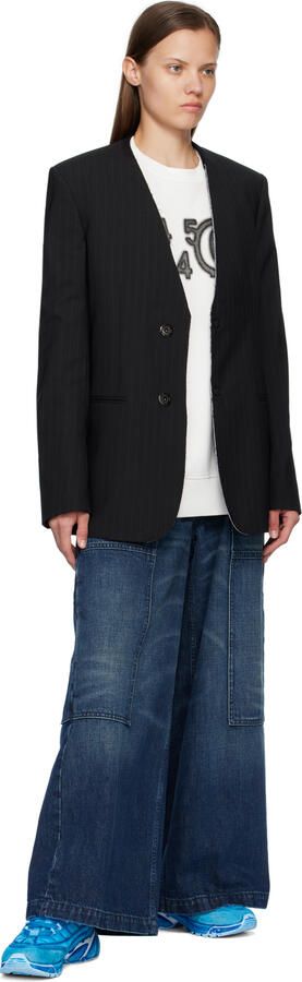 MM6 Maison Margiela Blue Distressed Sneakers - Picture 4