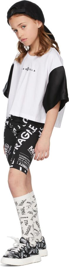 MM6 Maison Margiela Kids Black All Over Logo Sneakers - Picture 4