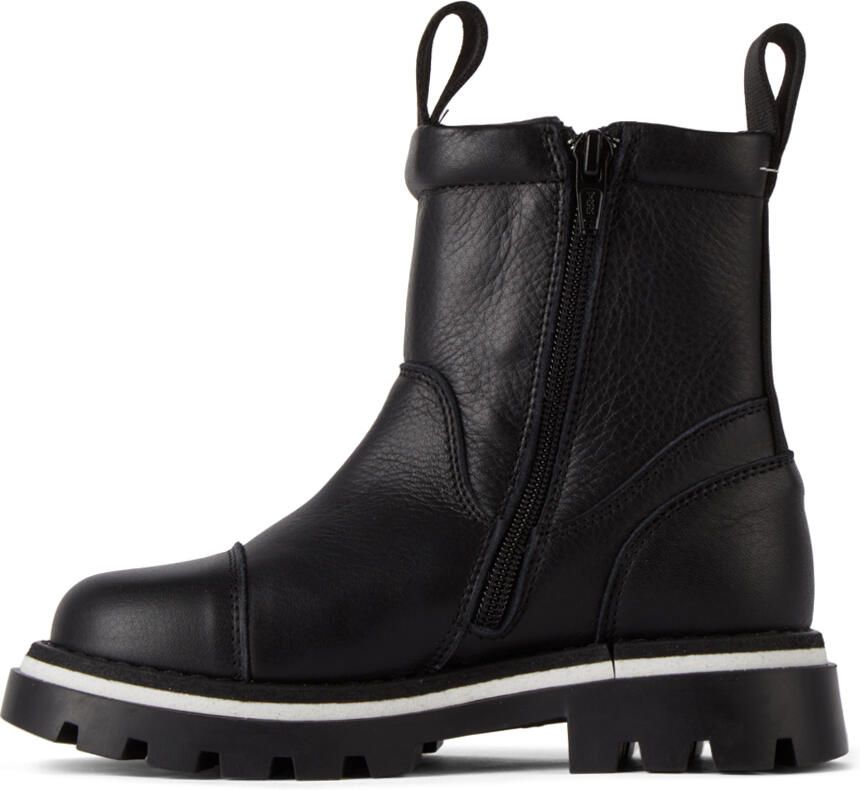 MM6 Maison Margiela Kids Black Logo Slip-On Boots - Picture 3