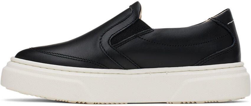MM6 Maison Margiela Kids Black Logo Slip-On Sneakers - Picture 2