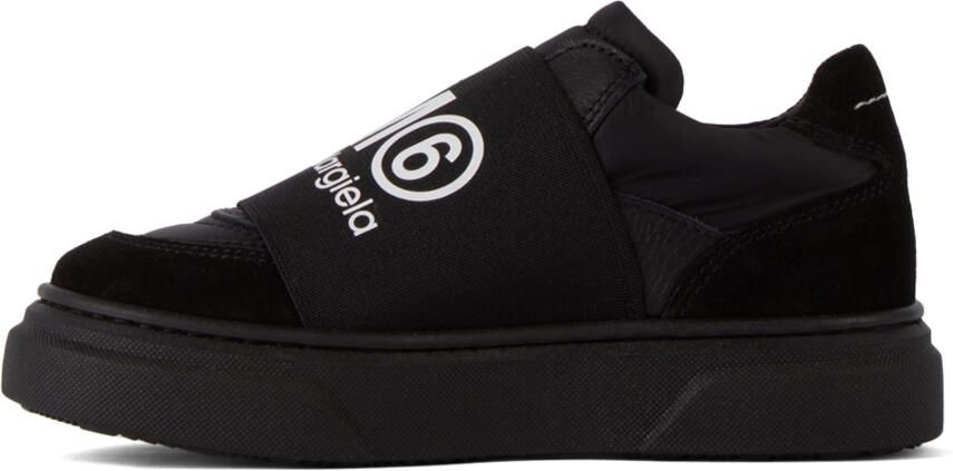MM6 Maison Margiela Kids Black Logo Slip-On Sneakers - Picture 3