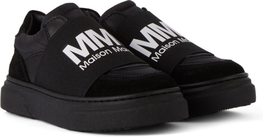 MM6 Maison Margiela Kids Black Logo Slip-On Sneakers - Picture 2