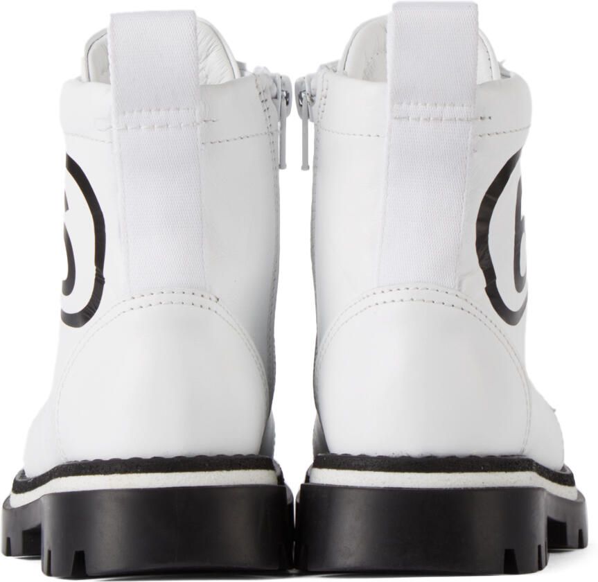 MM6 Maison Margiela Kids White Logo Boots