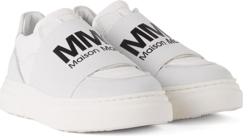 MM6 Maison Margiela Kids White Logo Slip-On Sneakers - Picture 2