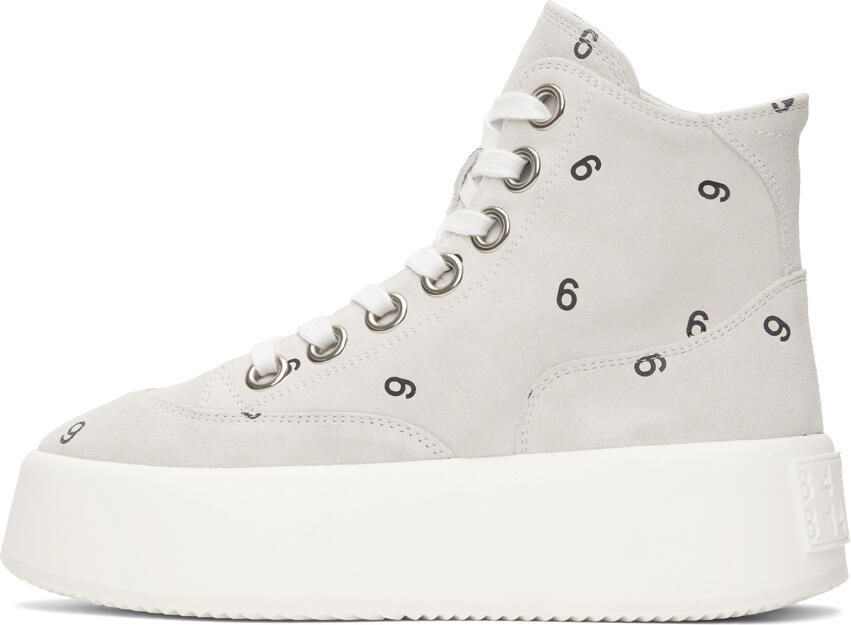 MM6 Maison Margiela Off-White 6 Platform High Sneakers - Picture 3