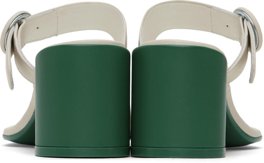 MM6 Maison Margiela Off-White Buckle Heeled Sandals - Picture 4