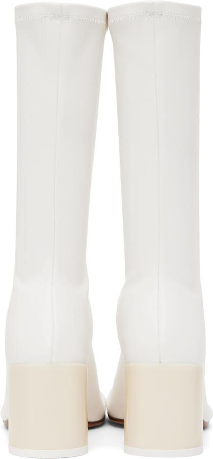 MM6 Maison Margiela Off-White Faux-Leather Boots - Picture 3
