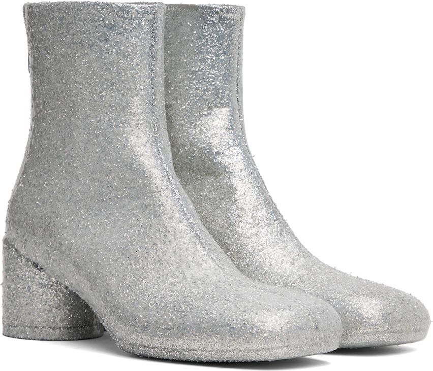 MM6 Maison Margiela Silver Glitter Boots - Picture 2