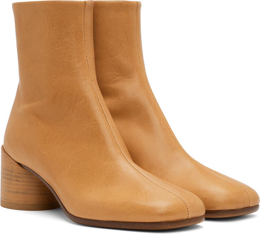 MM6 Maison Margiela Tan Anatomic Ankle Boots