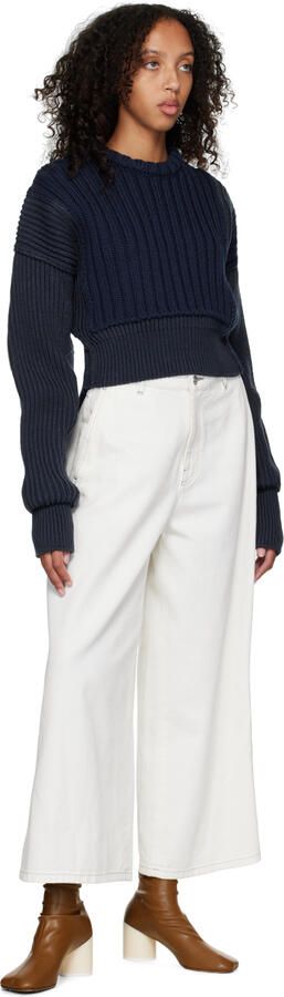 MM6 Maison Margiela Tan Calfskin Mid-Calf Boots - Picture 4