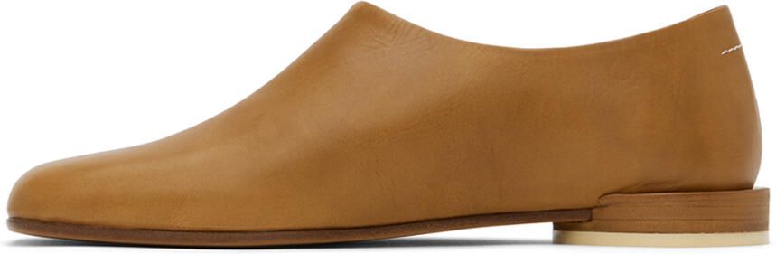 MM6 Maison Margiela Tan Square Toe Loafers - Picture 3