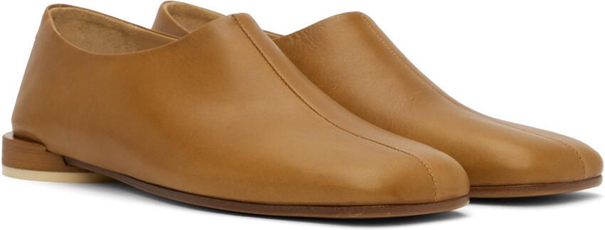 MM6 Maison Margiela Tan Square Toe Loafers - Picture 2