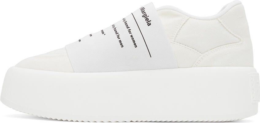 MM6 Maison Margiela White Logo Platform Sneakers - Picture 2