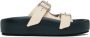 MM6 Maison Margiela Navy & Off-White Pin-Buckle Sandals - Thumbnail 1