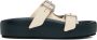 MM6 Maison Margiela Navy & Off-White Sunken Buckle Sandals - Thumbnail 1