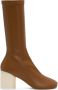 MM6 Maison Margiela Tan Calfskin Mid-Calf Boots - Thumbnail 1