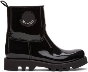 Moncler Black Shiny Rubber Ginette Rain Boots