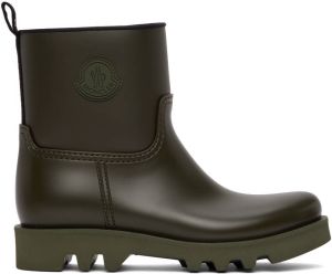 Moncler Green Ginette Matte Rubber Boots