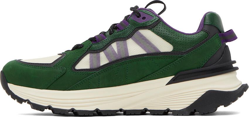 Moncler Beige & Green Lite Runner Sneakers - Picture 3