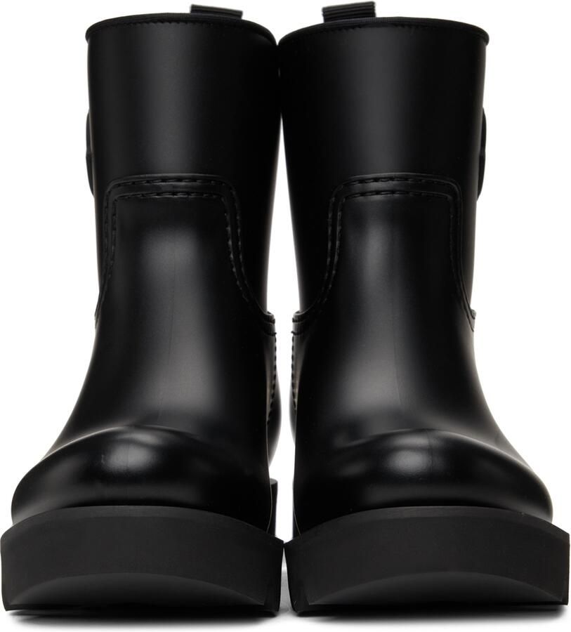 Moncler Black Ginette Matte Rubber Boots