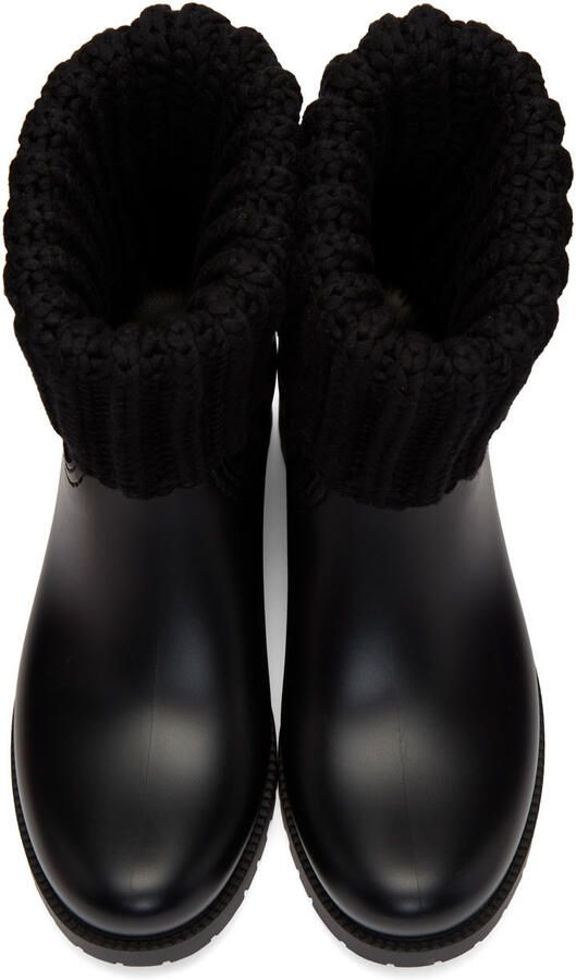Moncler Black Knit Ginette Boots - Picture 3