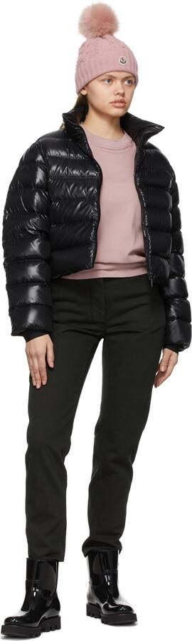 Moncler Black Shiny Rubber Ginette Rain Boots - Picture 4