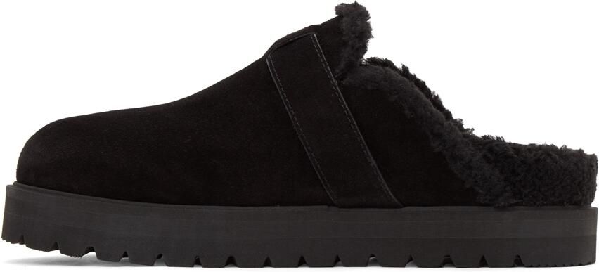 Moncler Black Suede Mon Mule Slides - Picture 4