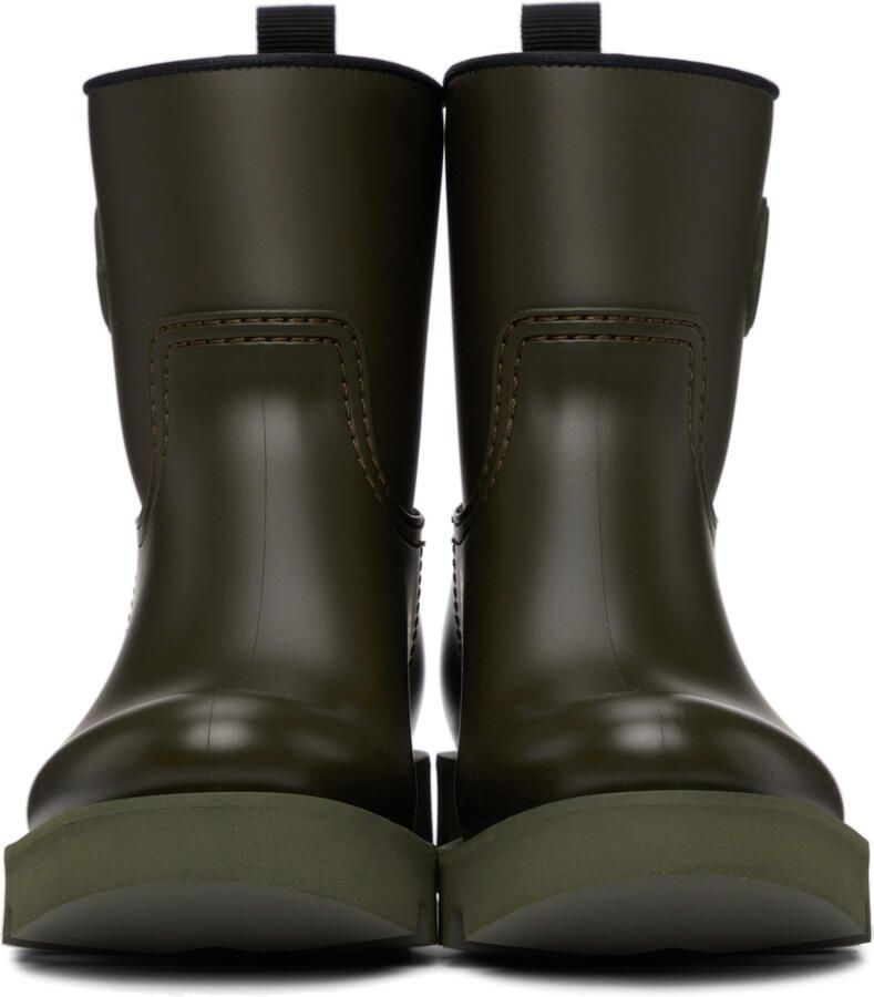 Moncler Green Ginette Matte Rubber Boots