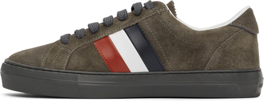 Moncler Grey Suede New Monaco Sneakers - Picture 4