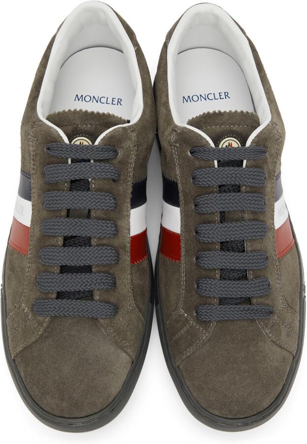 Moncler Grey Suede New Monaco Sneakers