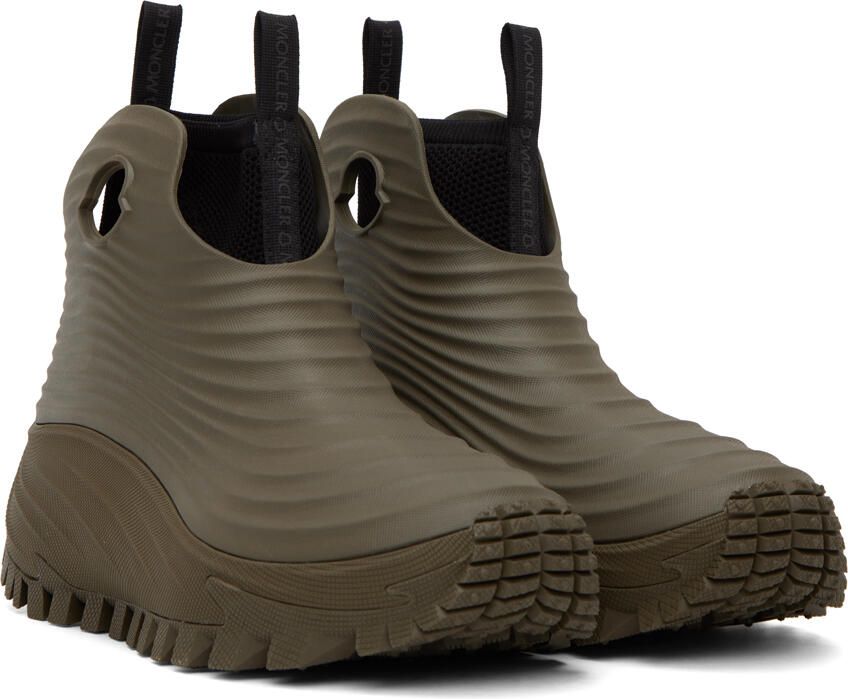 Moncler Khaki Aqua High Rain Boots - Picture 2