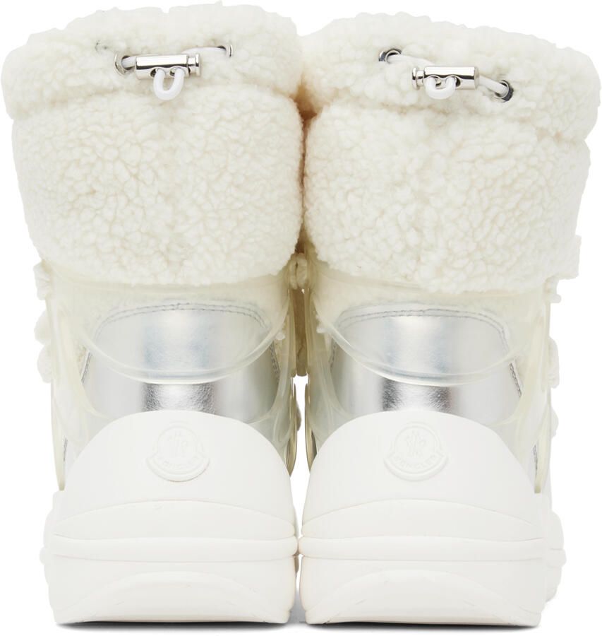 Moncler Silver & White Insolux M Ankle Boots