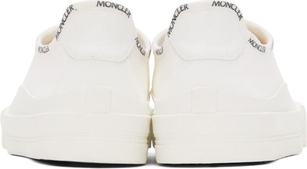 Moncler White Canvas Glissiere Sneakers - Picture 4