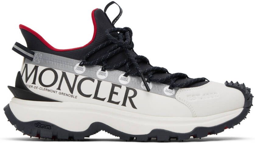 Moncler White & Navy Trailgrip Lite 2 Sneakers