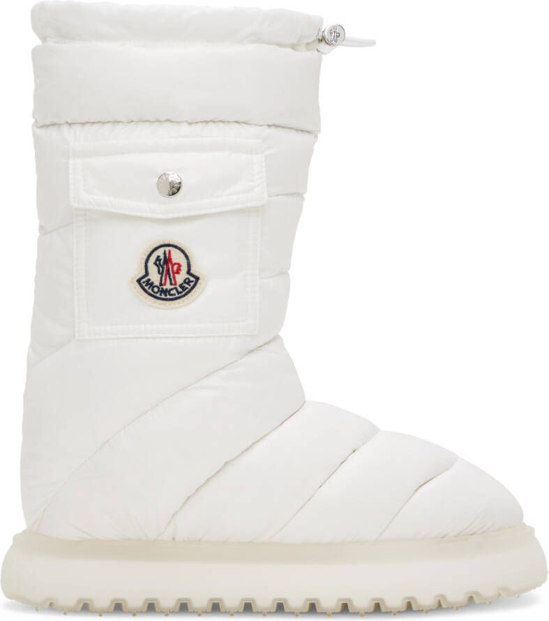 Moncler White Gaia Pocket Boots