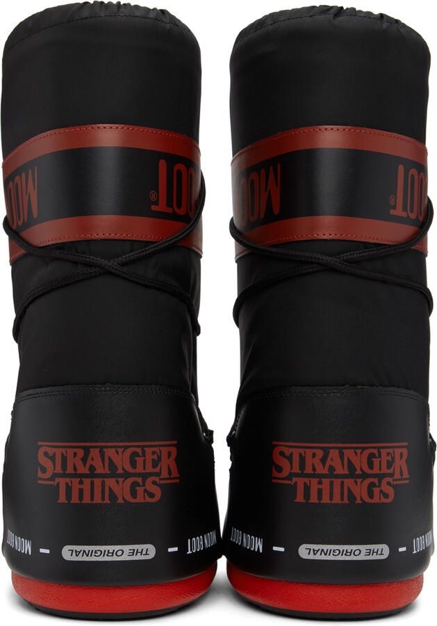 Moon Boot Black & Red Stranger Things Upside Down Boots - Picture 3