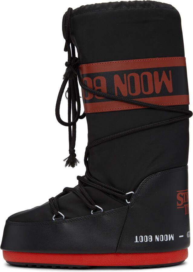 Moon Boot Black & Red Stranger Things Upside Down Boots - Picture 2