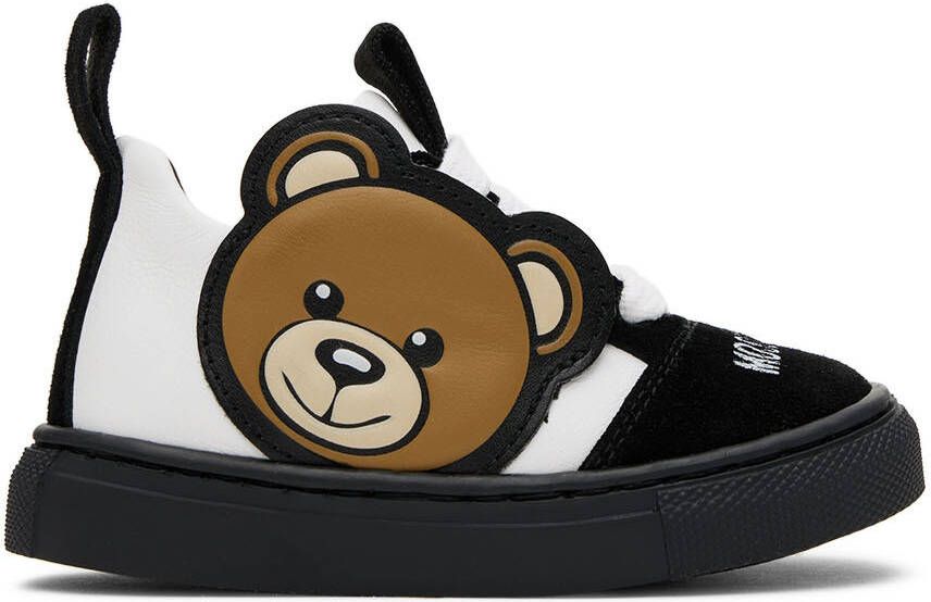 Moschino Baby Black & White Teddy Sneakers