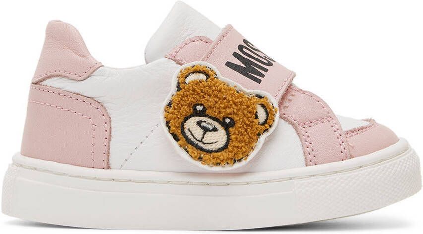 Moschino Baby White & Pink Teddy Sneakers